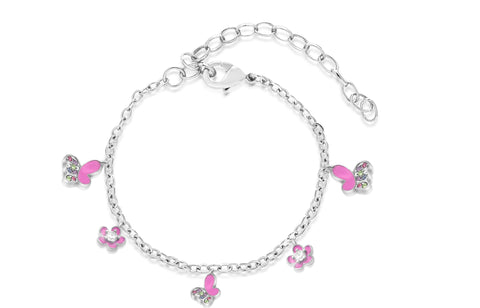 Buy this stunning girl’s butterfly flower charm bracelet from Chanteur