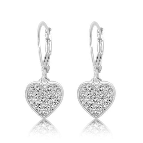 Beautiful crystal heart leverback earring for girls