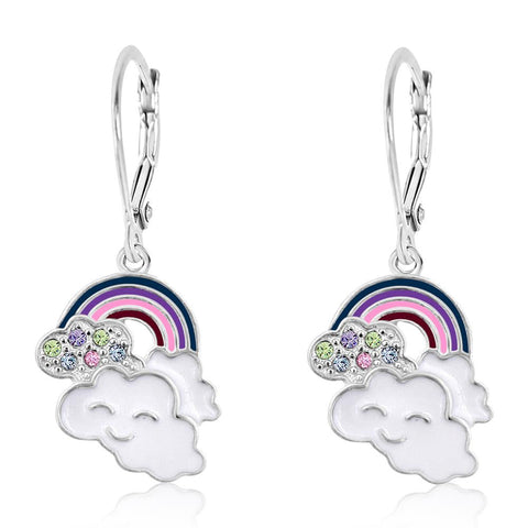 Buy this stunning girl’s cloud rainbow crystal earring from Chanteur