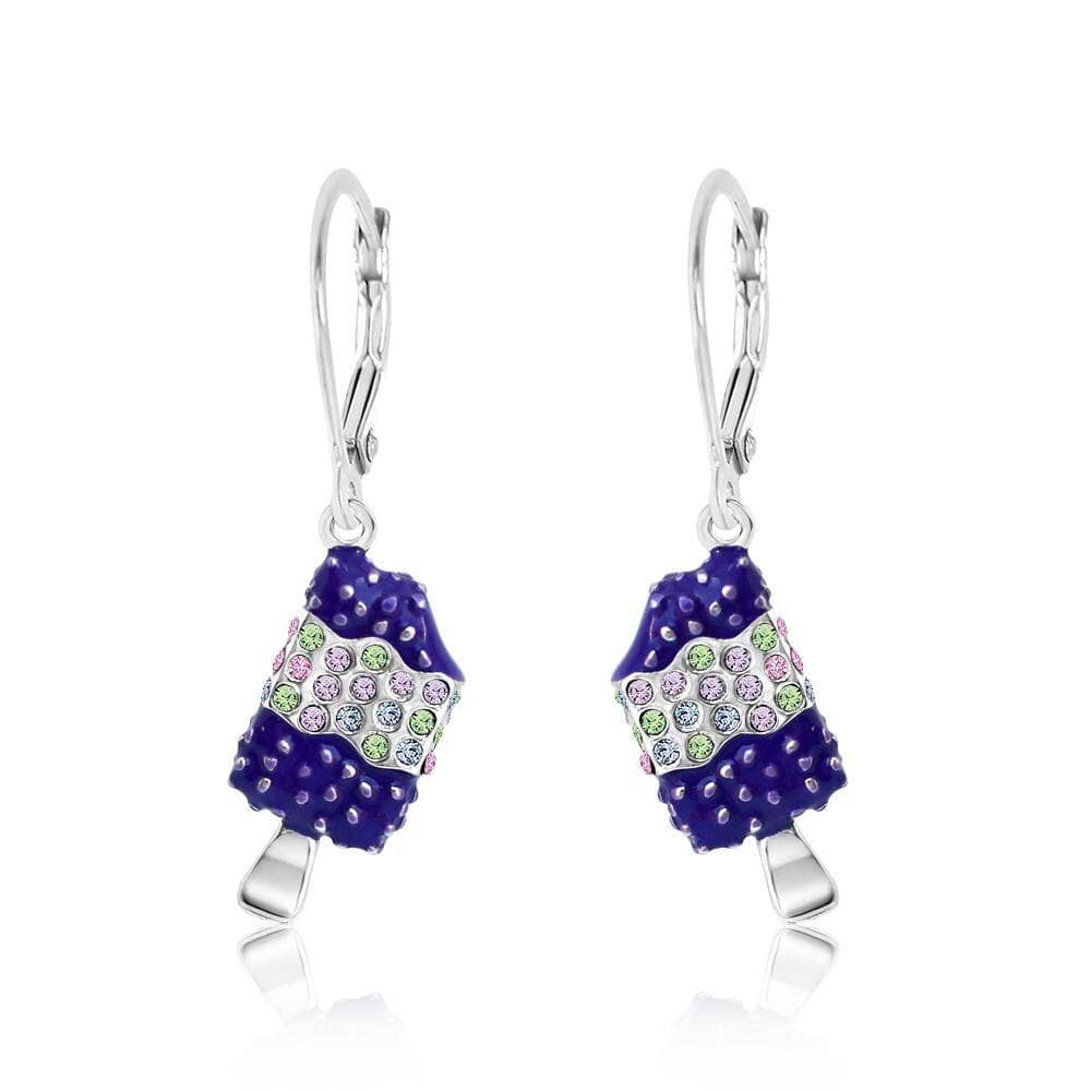 crystal ice cream leverback earrings
