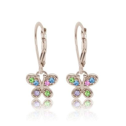 girlƒ??s butterfly crystal earring