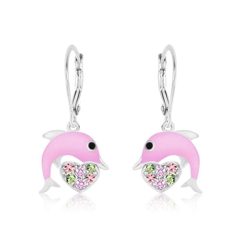Buy this stunning girl’s dolphin heart earring from Chanteur