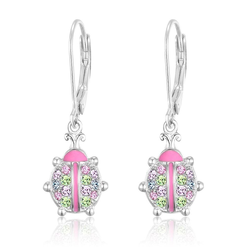 girlƒ??s ladybug crystal earring