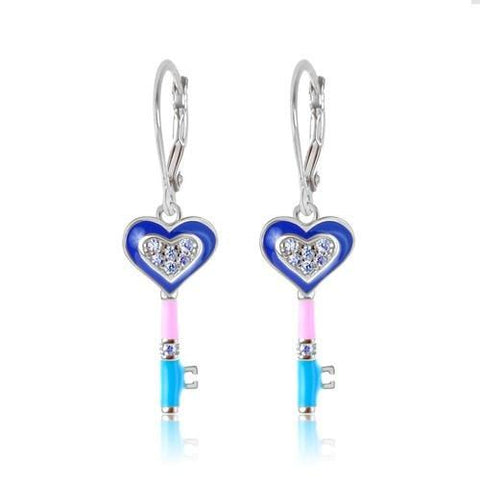 Buy this stunning girl’s heart key crystal earring from Chanteur