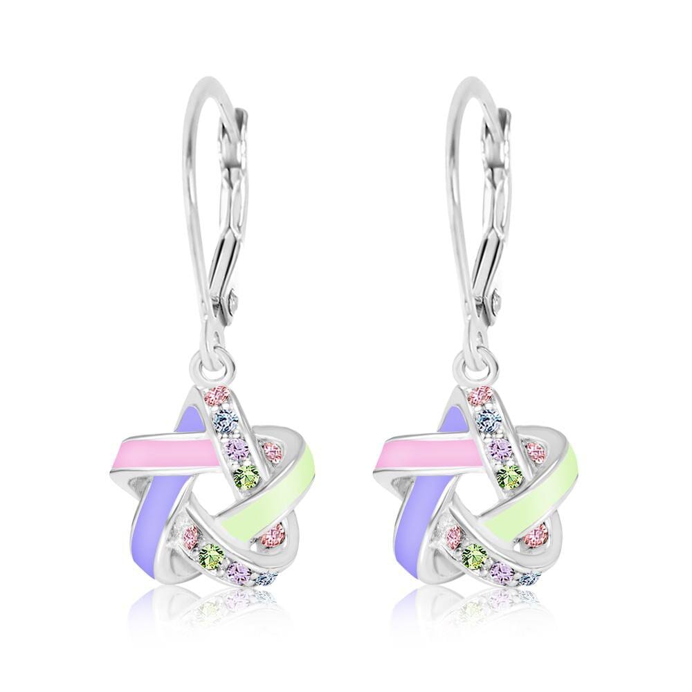 enamel crystal knot earrings for girls