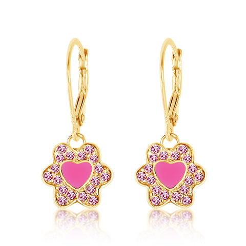 Buy this stunning girl’s flower heart crystal earring from Chanteur