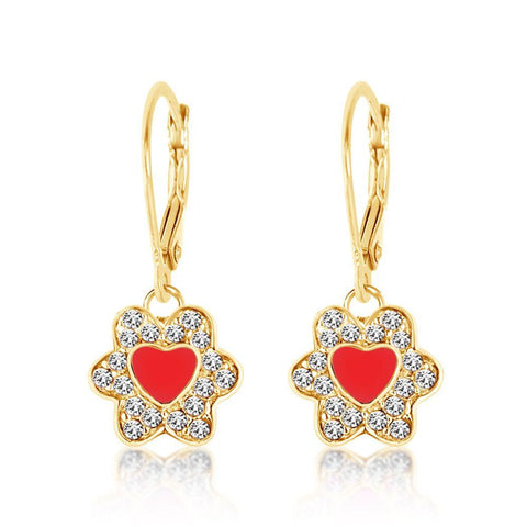 Buy this stunning girl’s flower heart crystal earring from Chanteur
