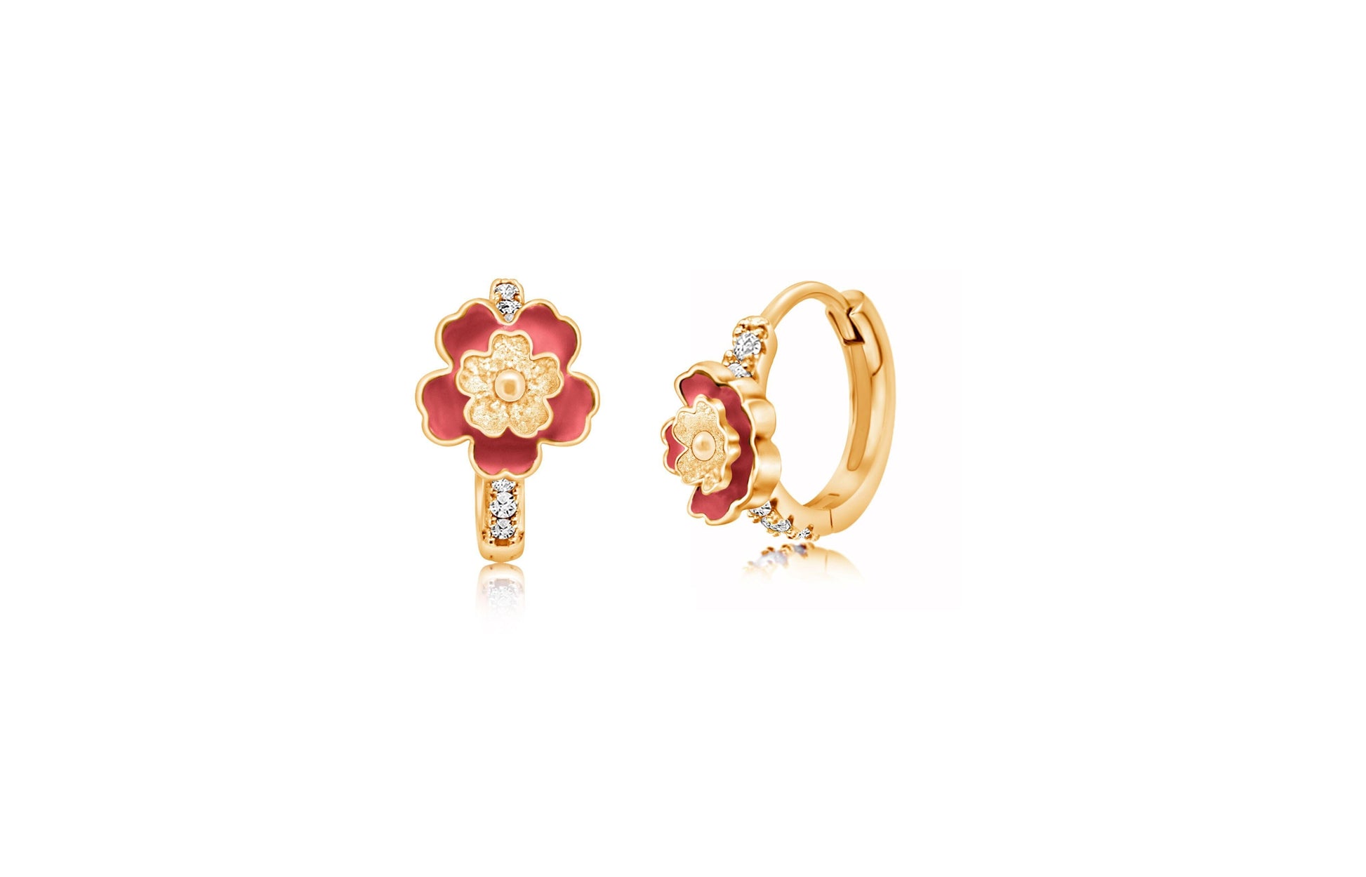 red flower earrings