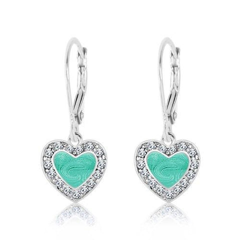 Buy this stunning green crystal and enamel  heart earring from Chanteur