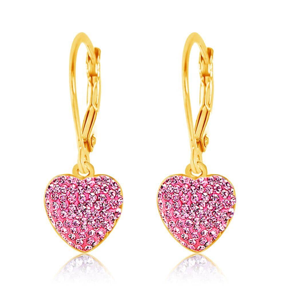girlƒ??s heart crystal earring