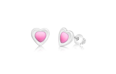 Buy this stunning girl’s pink  heart earring from Chanteur