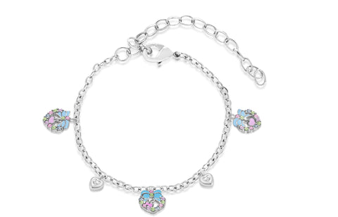 Buy this stunning girl’s heart ribbon charm bracelet from Chanteur