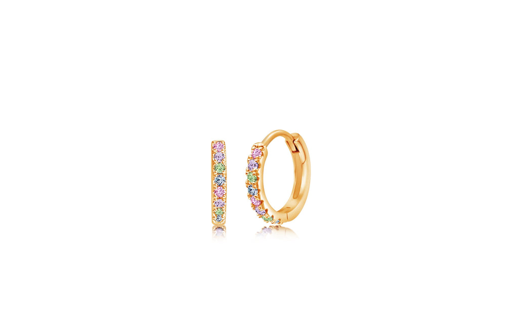 colorful crystal circle earrings