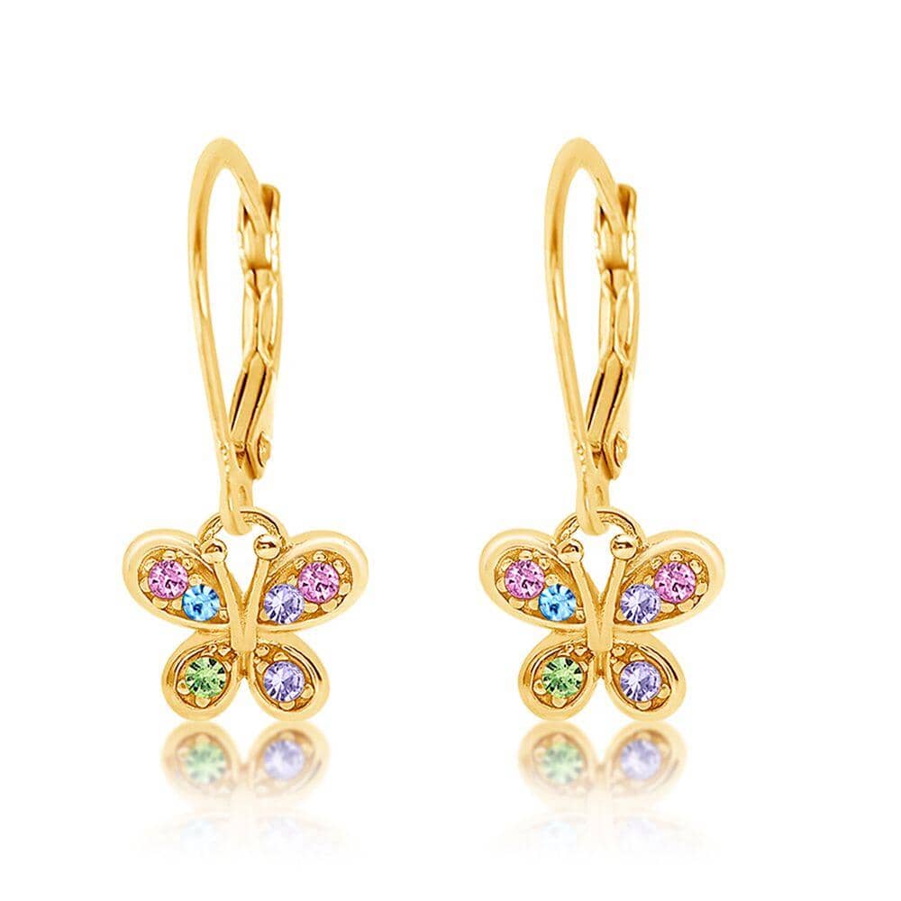 girlƒ??s butterfly crystal earring