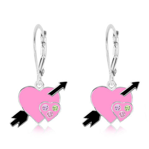 Buy this stunning girl’s arrow heart crystal earring from Chanteur