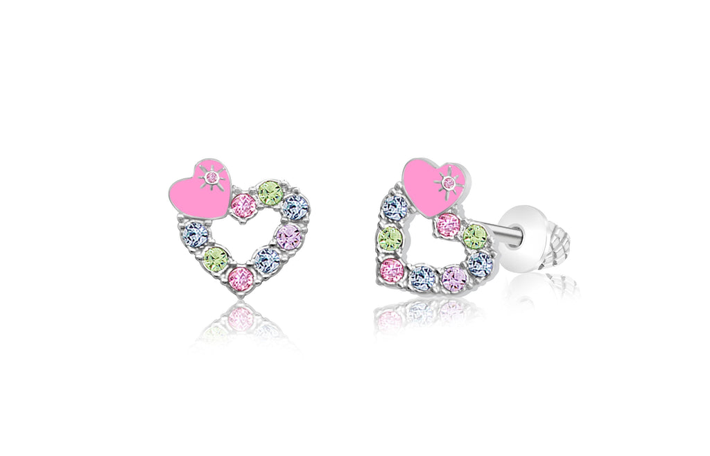 multicolor heart earrings for kids