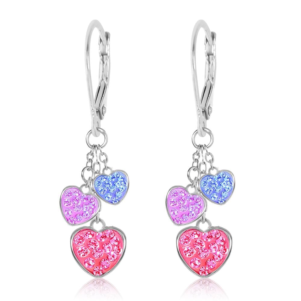 purple multi heart drops