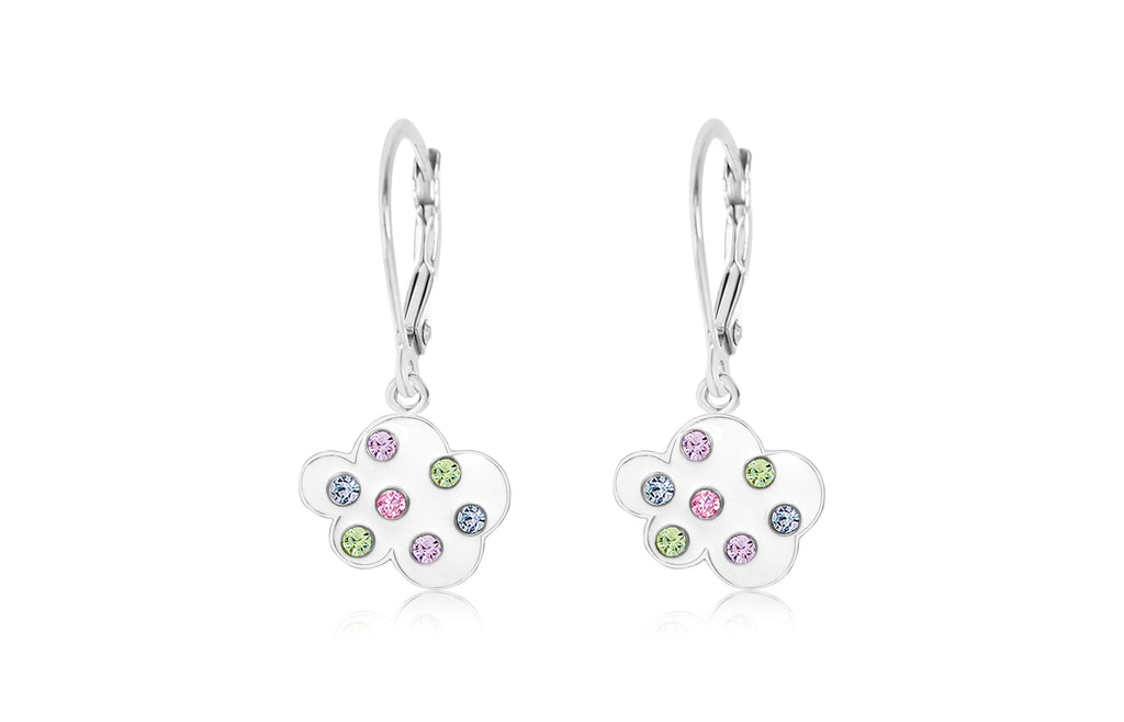 rainbow crystal cloud earrings