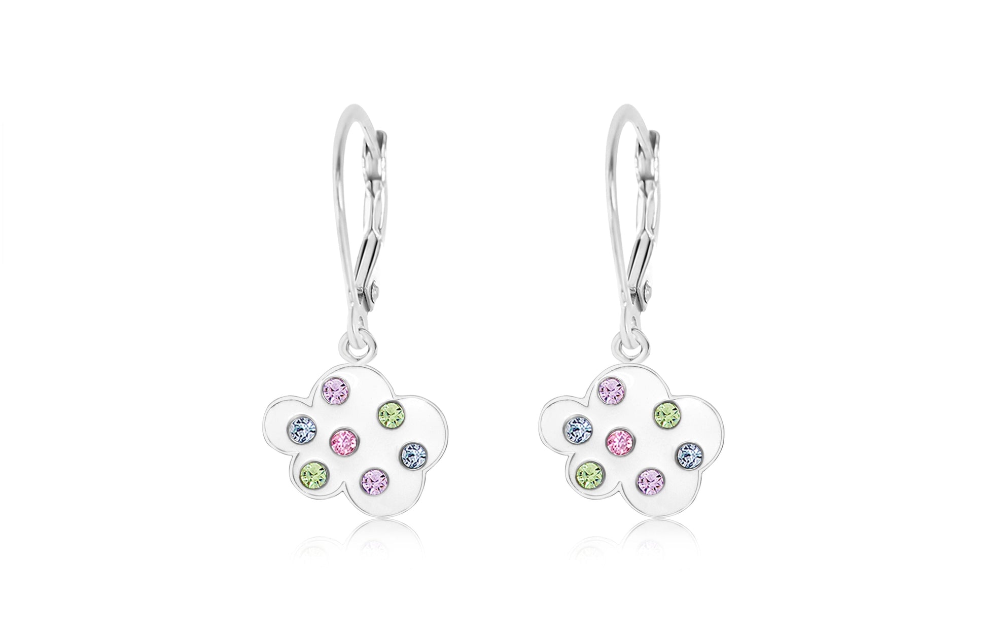 rainbow crystal cloud earrings