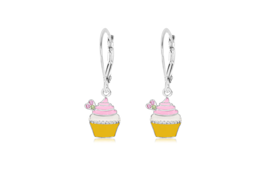 pink cupcake stone earrings