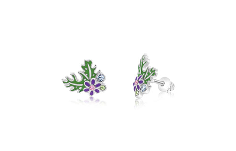 Buy this stunning girl’s flower leaves crystal earring from Chanteur