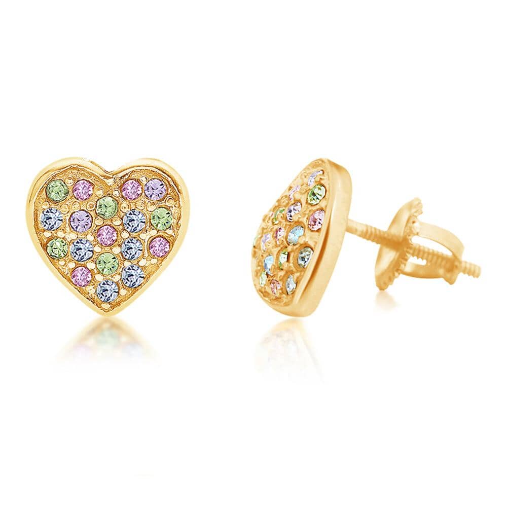 girlƒ??s heart crystal earring