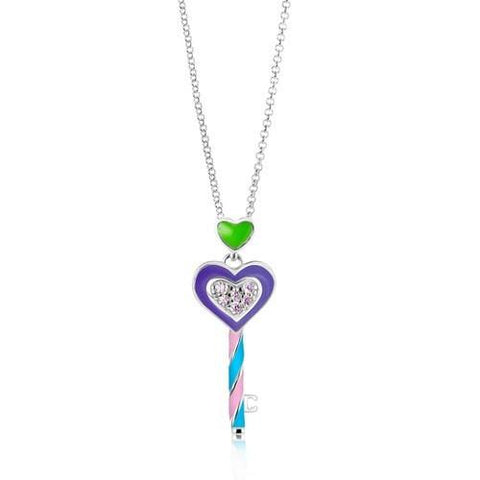 Buy this stunning girl’s key heart pendant necklace from Chanteur