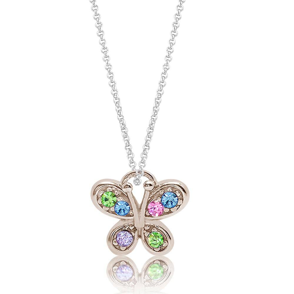 girl’???s butterfly crystal pendant 