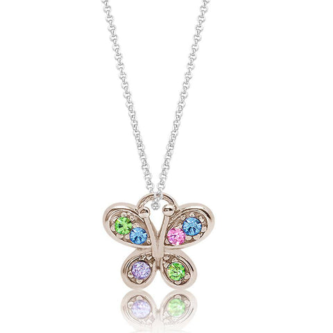 Buy this stunning girl’s butterfly crystal pendant necklace from Chanteur