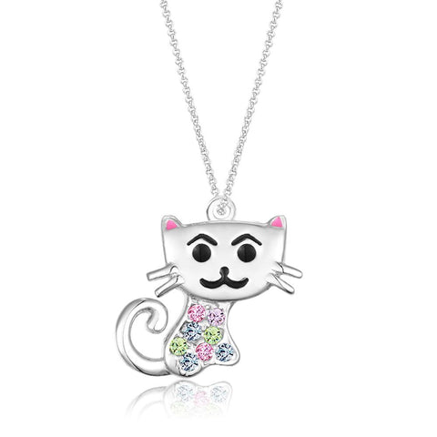 Buy this stunning girl’s cat crystal pendant from Chanteur
