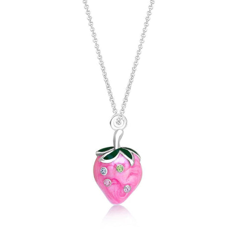 Buy this stunning girl’s strawberry crystal necklace from Chanteur