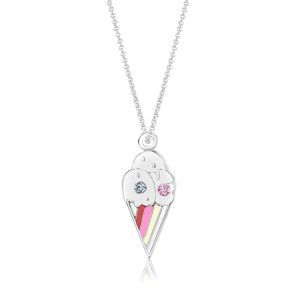  silver chain with ice cream cone pendant