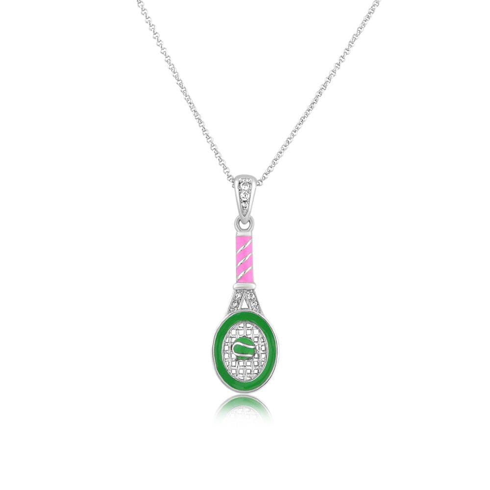 tennis racket and ball pendant