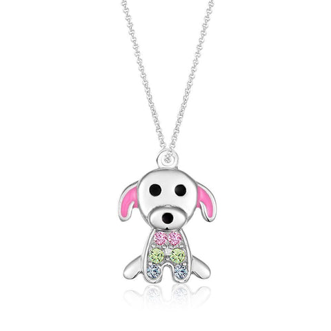 Buy this stunning girl’s dog crystal necklace from Chanteur