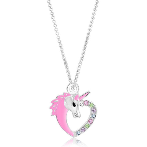 Buy this stunning girl’s unicorn heart pendant from Chanteur