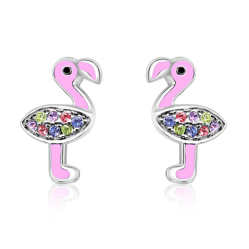 flamingo stud earrings
