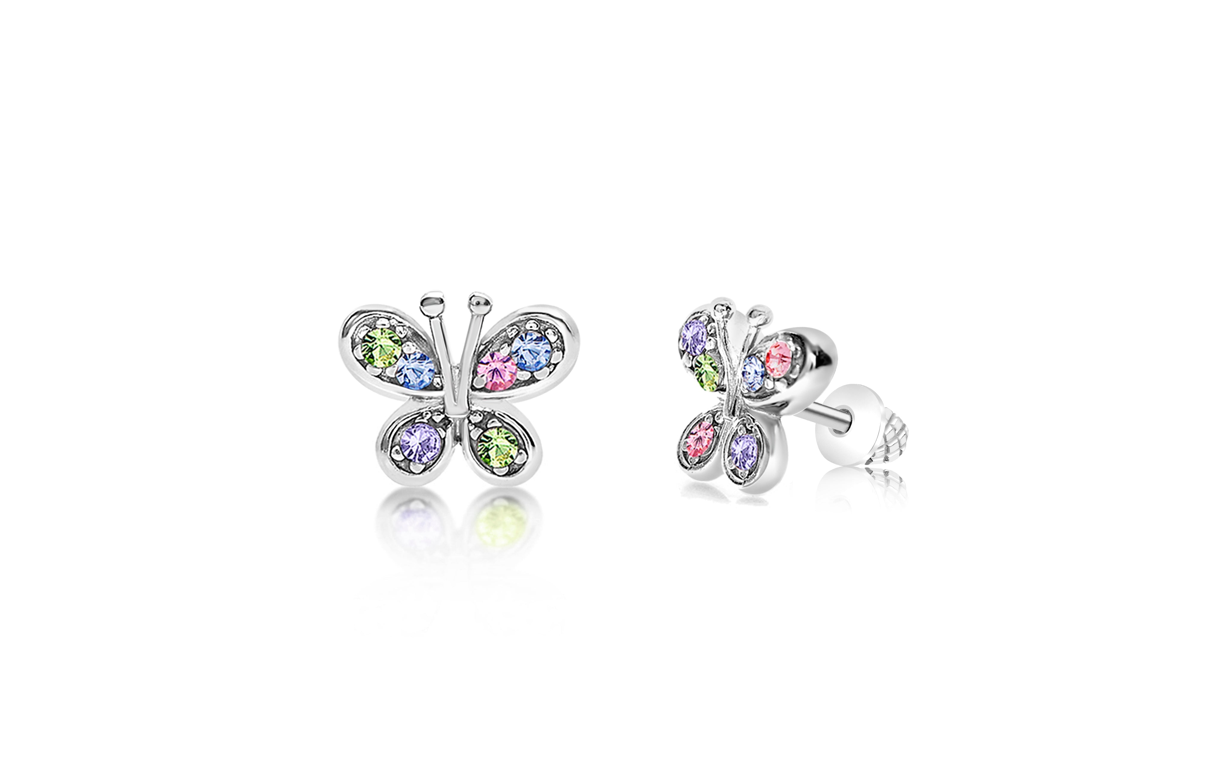 atjewels 925 Sterling Silver Round Cut White Cubic Zircon Sparrow Stud –  atjewels.in