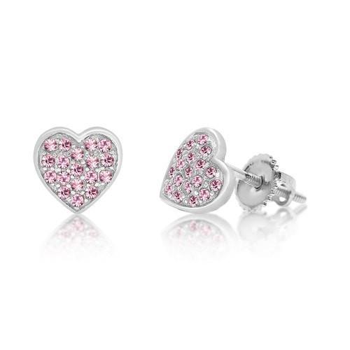 Big Cultured White Pearl Heart Shaped Crystal Pave Dangle Stud Earrings |  eBay