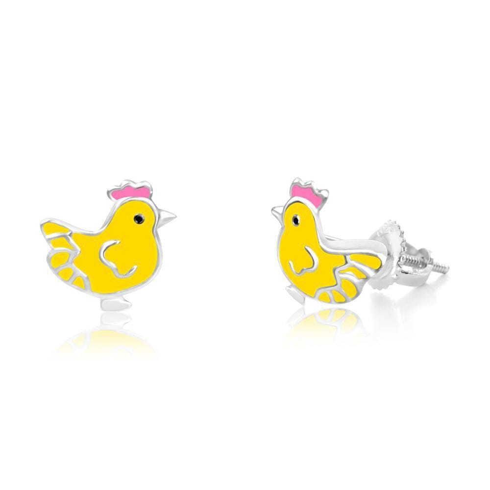 yellow chick stud earrings